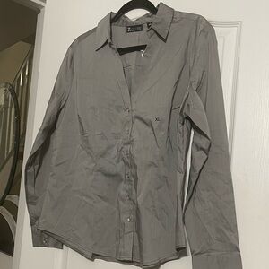 New York & Company Light Gray Shirt